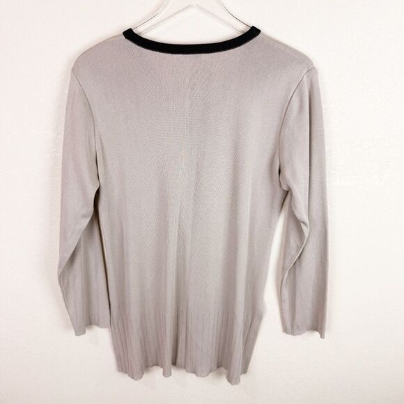 Misook Long Sleeve Beige Knit Top Large - Picture 5 of 5